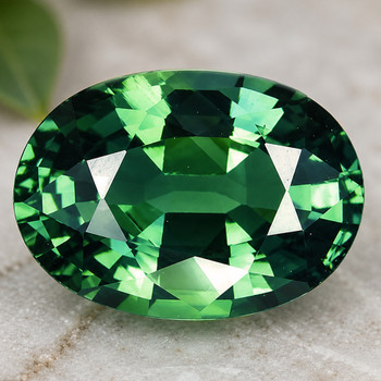 8x6 mm Oval {1.28ct} Top Luster Natural Intense Green Sapphire [Flawless-VVS]-Top Grade