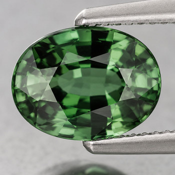 7x5 mm Oval {0.92ct} Top Luster Natural Intense Green Sapphire [Flawless-VVS]-Top Grade