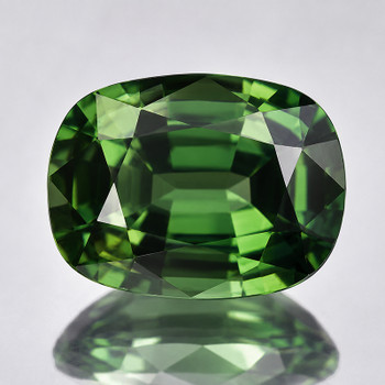 7.5x5.5 mm Cushion {1.38ct} Fire Luster Natural Intense Green Sapphire [Flawless-VVS]-Top Grade