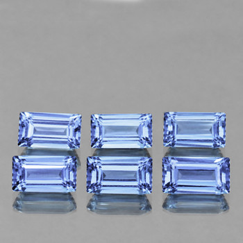 4x2 mm Baguette 6 pieces Machine Cut Natural Ceylon Light Blue Sapphire [Flawless-VVS]-Top Grade