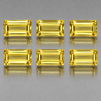 4x2 mm Baguette 6 pcs AAA Fire Luster Natural Ceylon Yellow Sapphire [Flawless-VVS]-Top Grade