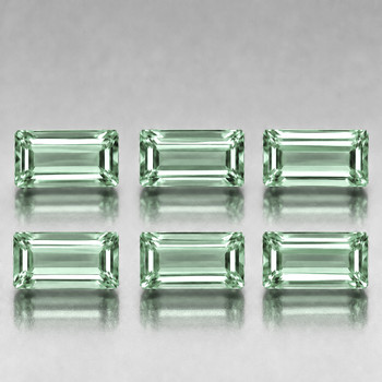 4x2 mm Baguette 6 pieces Machine Cut Natural Ceylon Green Sapphire [Flawless-VVS]-Top Grade