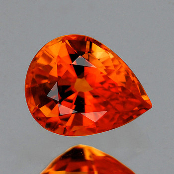 7x5 mm Pear {0.92ct} Top Luster Natural Intense Orange Sapphire [Flawless-VVS]