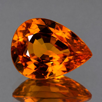 7x5 mm Pear {1.05ct} Top Luster Natural Yellow Orange Sapphire [Flawless-VVS]