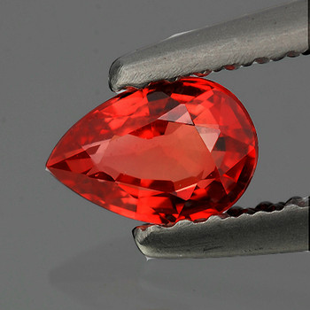 6x4 mm Pear {0.53ct} Top Luster Natural Intense Pink Orange Sapphire [Flawless-VVS]