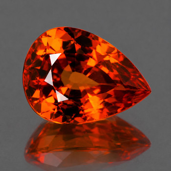 6.5x5 mm Pear {0.72ct} Top Luster Natural Intense Orange Sapphire [Flawless-VVS]