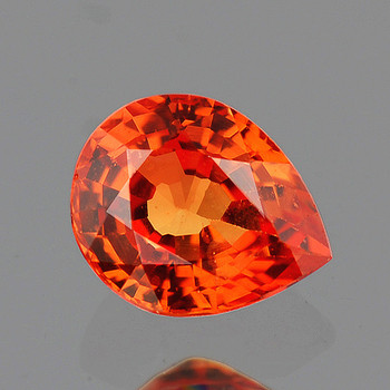 5.50 mm Pear {0.70ct} Top Luster Natural Orange Sapphire [Flawless-VVS]