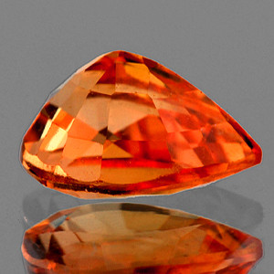 6.5x4.5 mm Pear {0.76ct} Top Luster Natural Orange Sapphire [Flawless-VVS]