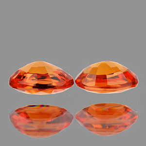 6x4 mm Oval 2 pieces Top Sparkles Natural Yellow Orange Sapphire [Flawless-VVS]