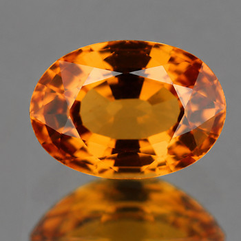 6.5x5 mm Oval {0.95ct} Top Luster Natural Yellow Orange Sapphire [Flawless-VVS]