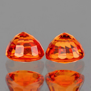 5.00 mm Round 2 pcs AAA Fire Sparkles Natural Yellow Orange Sapphire [Flawless-VVS]