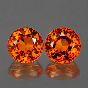 5.00 mm Round 2 pcs AAA Fire Sparkles Natural Yellow Orange Sapphire [Flawless-VVS]