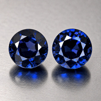 4.20 mm Round Step 2pcs Superb Luster Natural Intense Blue Sapphire [Flawless-VVS]