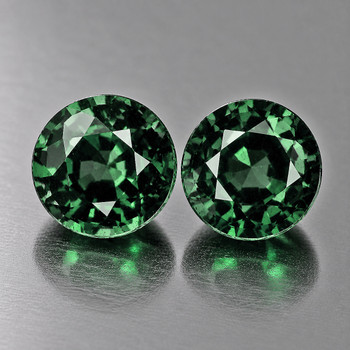 4.00 mm Round 2pcs Sparkling Natural Madagascar Intense Green Sapphire [Flawless-VVS]