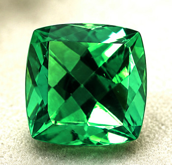 6.00 mm Cushion 1.25ct AAA Luster Natural Intense Chrome Green Tourmaline [Flawless-VVS]