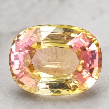 9x7 mm Oval 2.32ct Sparkling Natural Bi-Color Yellow Pink Tourmaline [VS-Eye Clean]