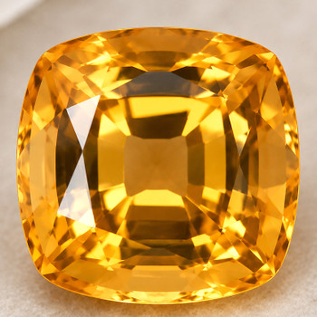 7.80 mm Cushion {2.40ct} Brilliant Luster Natural Intense Golden Beryl 'Heliodor' [Flawless-VVS]-Top Grade