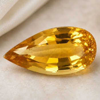 12x6 mm Pear {2.06ct} Brilliant Luster Natural Intense Golden Beryl 'Heliodor' [Flawless-VVS]-Top Grade