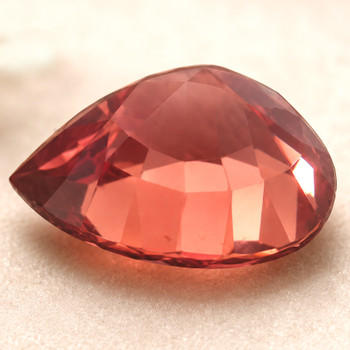 9.5x7 mm Pear {2.70cts} Superb Luster Natural Intense Orange Pink Zircon [Flawless-VVS]
