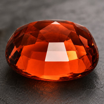 7.5x6 mm Oval {2.10cts} Superb Luster Natural Intense Orange Zircon [Flawless-VVS]