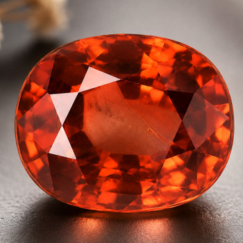 7.5x6 mm Oval {2.10cts} Superb Luster Natural Intense Orange Zircon [Flawless-VVS]