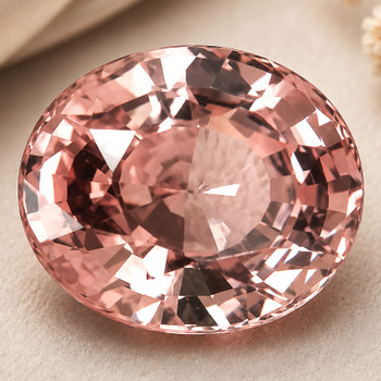 9.5x8 mm Oval {4.82cts} Superb Luster Natural Champagne Pink Zircon [Flawless-VVS]