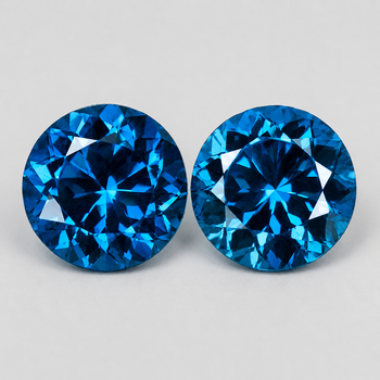 6.00 mm Round 2 pcs Top Fire Luster Natural London Blue Topaz [Flawless-VVS]
