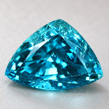 11.5x8 mm Trillion {4.78cts} Natural Premium Electric Blue Zircon [VS-Eye Clean]