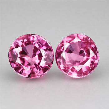 4.00 mm Round 2pcs Top Luster Natural Intense Pink Spinel [Flawless-VVS]