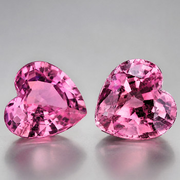 4.50 mm Heart 2pcs Top Luster Natural Pink Spinel [Flawless-VVS]