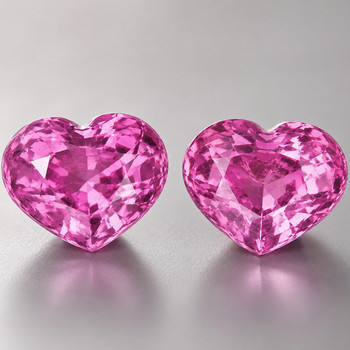 5.00 mm Heart 2pcs Top Luster Natural Intense Pink Spinel [Flawless-VVS]