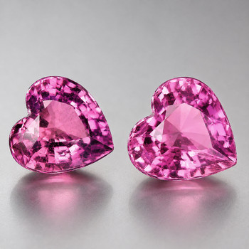 4.70 mm Heart 2pcs Top Luster Natural Intense Pink Spinel [Flawless-VVS]