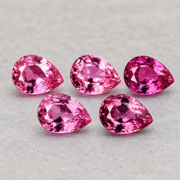 4.5x3.5 mm Pear 2pcs Top Luster Natural Intense Pink Spinel [Flawless-VVS]