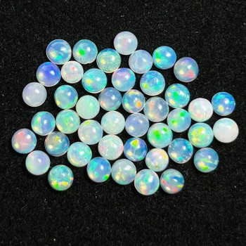 3.00 mm 30 pcs Round Cabochon Natural Ethiopian Opal Welo Fire [Flawless-VVS]