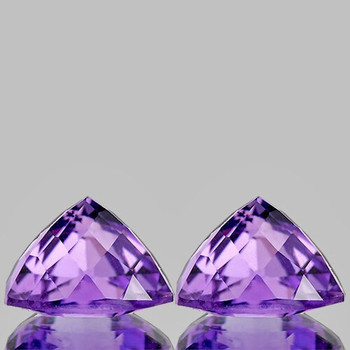 10.00 mm Trillion 2 pcs Top Luster Natural Pink Purple Amethyst [Flawless-VVS]