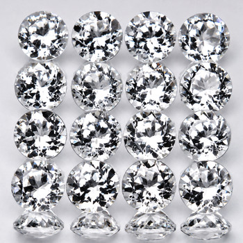 2.00 mm Round Machine Cut 50pcs Natural Diamond White Topaz [Flawless-VVS]-AAA GRADE