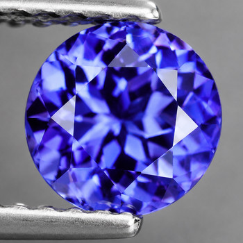 8.00 mm Round 2.40ct AAA Fire Luster Natural Intense Purple Blue Tanzanite [Flawless-VVS]
