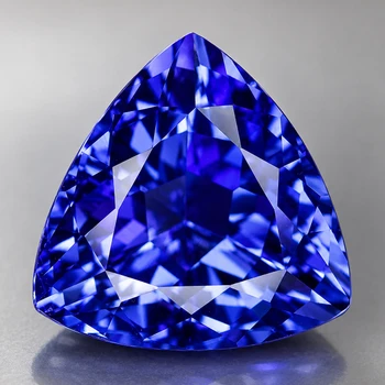 8.00 mm Trillion {2.06ct} AAA Luster Natural D-Block Purple Blue Tanzanite [Flawless-VVS]-Rare