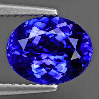 9x7 mm Oval {1.88ct} AAA Luster Natural D-Block Purple Blue Tanzanite [Flawless-VVS]-Top Color