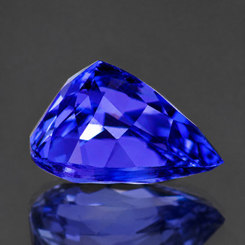 10x7 mm Pear {2.45ct} AAA Luster Natural D-Block Purple Blue Tanzanite [Flawless-VVS]-Top Color