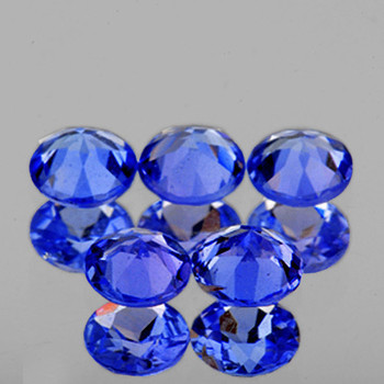 3.50 mm Round 5pcs AAA Fire Luster Natural Intense Purple Blue Tanzanite [Flawless-VVS]