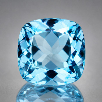 12.00 mm Cushion 1 piece AAA Fire Luster Natural Brilliant Sky Blue Topaz [Flawless-VVS]