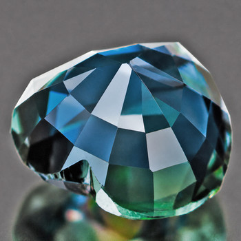 6.00 mm Heart {1.06ct} Brilliant Natural Unheated Teal Blue Sapphire [Flawless-VVS]-Top Grade