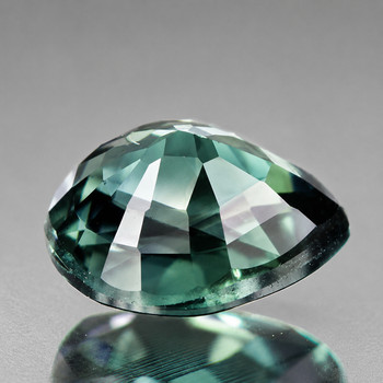 7x5 mm Pear 1.06ct Brilliant Natural SriLanka Unheated Blue Green Sapphire [Flawless-VVS]-Top Grade