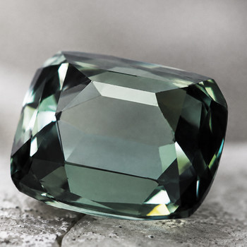 6x5 mm Cushion {1.10ct} Brilliant Natural Unheated Champagne Green Sapphire [Flawless-VVS]