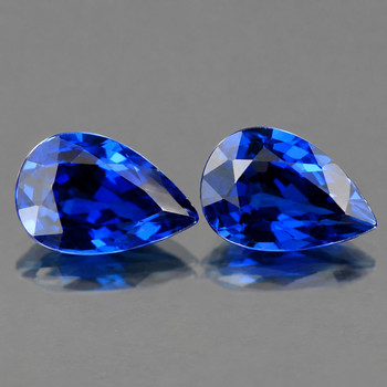 5x3 mm Pear 2 pcs Top Luster Natural Intense Blue Sapphire [Flawless-VVS]