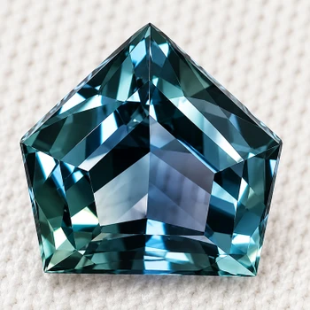 5.50 mm Fancy {0.99ct} Brilliant Natural Unheated Teal Blue Green Sapphire [Flawless-VVS]-Top Grade -Free Certificate