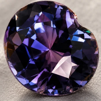 6.5x5.5 mm Heart {1.09ct} AAA Luster Natural Color-Change Purple Blue Sapphire [Flawless-VVS]-Top Grade  Free Certificate