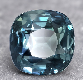 5.20 mm Cushion {1.02ct} Brilliant Natural Unheated Blue Green Sapphire [Flawless-VVS]