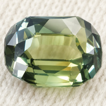 6x5 mm Cushion {1.10ct} Brilliant Natural Unheated Golden Green Sapphire [Flawless-VVS]